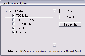   Synchronize Options