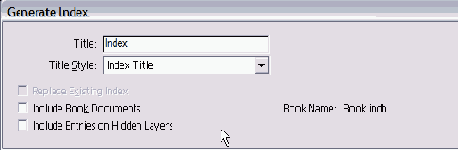   Generate Index